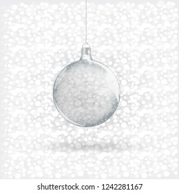 Template of glass transparent Christmas ball.