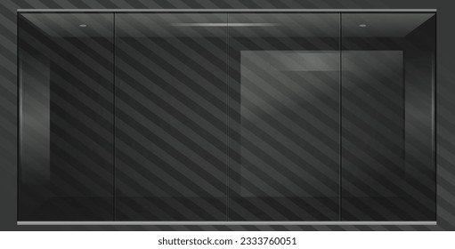 Template glass wall partition shop window. Vector with transparency