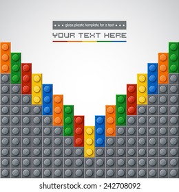 Template of gloss plastic parts for text. 6 colors. Enjoy!