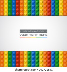 Template of gloss plastic parts for text. 5 colors. Enjoy!