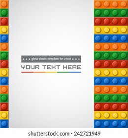Template of gloss plastic parts for text. 5 colors. Enjoy!