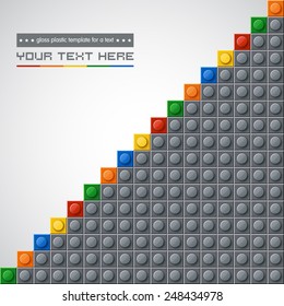 Template of gloss plastic parts for text. 6 colors. Enjoy!