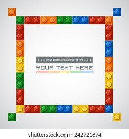 Template of gloss symmetric plastic parts for text. 5 colors. Enjoy!