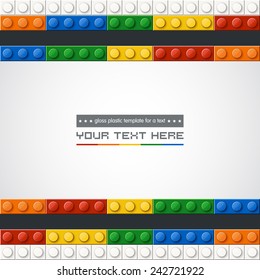 Template of gloss symmetric plastic parts for text. 6 colors. Enjoy!