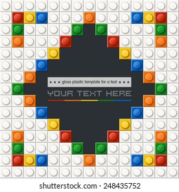 Template of gloss symmetric plastic parts for text. 6 colors. Enjoy!