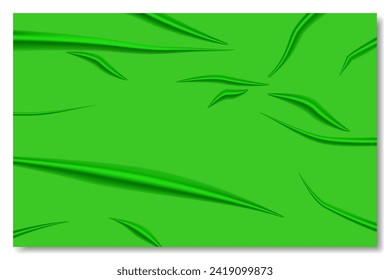 Template glued paper with wrinkles effect realistic