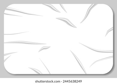 Template glued paper with wrinkles effect realistic