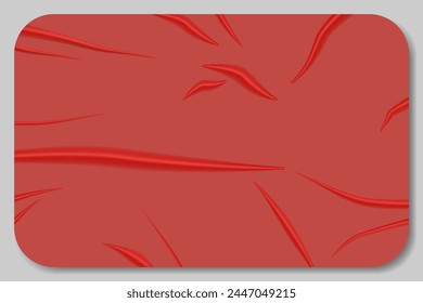 Template glued paper with wrinkles effect realistic