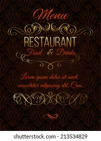  template with gold calligraphic elements