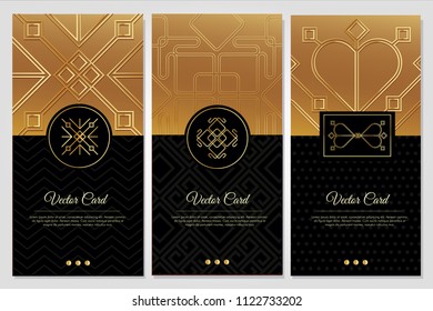 Template Gold Luxury Vector Card collection