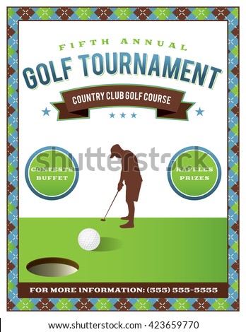 template golf tournament scramble invitation flyer stock vector free golf tournament invitation template