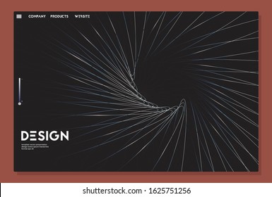 Template gradient fractal  gradient  line vector modern black web presentation
