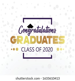 Template for graduation design, party, high school or college graduate, yearbook. Vector illustration