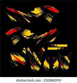 Template graphic design decal motocross
