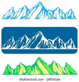 template for graphic designer shows mountains