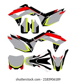 Template graphics design decal motocross white grey red