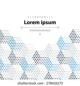 template with gray and blue dotted cubical pattern
