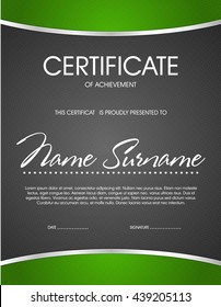 Template green certificate