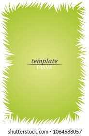 Template green frame of grass - vertical