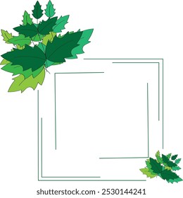 Template- Green Leaf Frame Template- for both name plate and album.