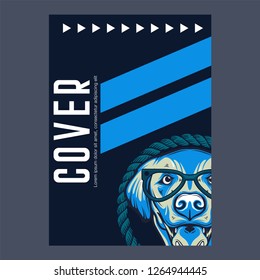 Template greeting banner with dogs