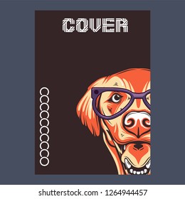 Template greeting banner with dogs