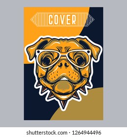 Template greeting banner with dogs