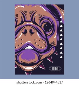 Template greeting banner with dogs
