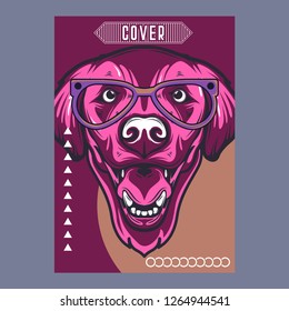 Template greeting banner with dogs