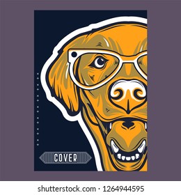 Template greeting banner with dogs