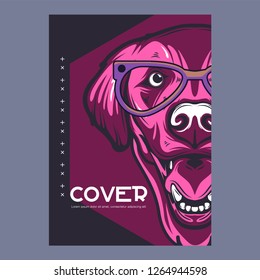 Template greeting banner with dogs