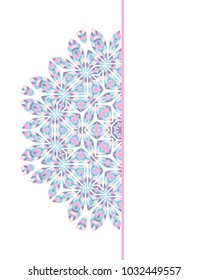 Template for greeting and business cards, brochures, covers. Oriental pattern. Mandala. Wedding invitation, save the date, RSVP. Arabic, Islamic, moroccan, asian, indian, african motifs.