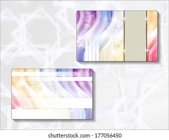Template for greeting card with abstract design