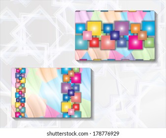 Template for greeting card with abstract design