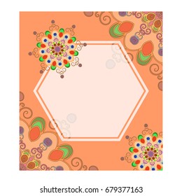 Template greeting card. Abstract pattern, hand drawn texture for Wedding, Birthday Invitations, Cards, Flyers. Fabric, paper print