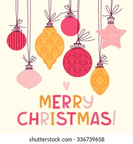 Template greeting card or banner. Christmas card. Christmas Decor.