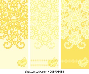 Template for greeting card or banner with the symbol of yin-yang. Place for text. 