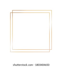 Template for greeting card decorative art deco gold frame on a white background