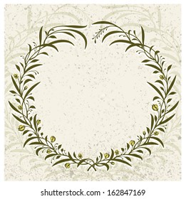 Template for greeting card with an elegant branch