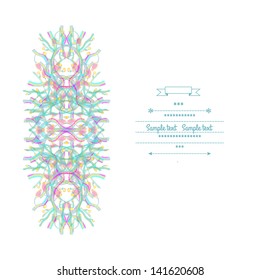Template greeting card with floral elements.