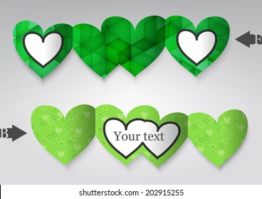 Template greeting card in the form of heart. Eps10 Vector illustration