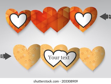 Template greeting card in the form of heart. Abstract  background. Eps10 Vector illustration