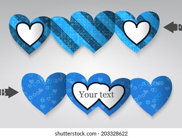 Template greeting card in the form of heart. Eps10 Vector illustration