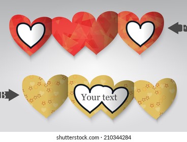 Template greeting card in the form of heart. Eps10 Vector illustration