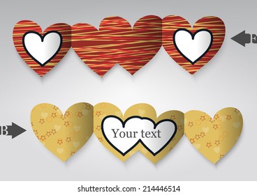 Template greeting card in the form of heart. Eps10 Vector illustration