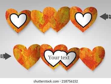 Template greeting card in the form of heart. Eps10 Vector illustration