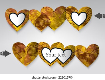 Template greeting card in the form of heart. Eps10 Vector illustration