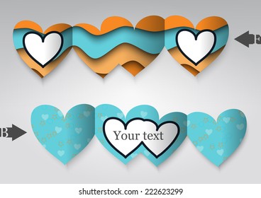 Template greeting card in the form of heart. Eps10 Vector illustration