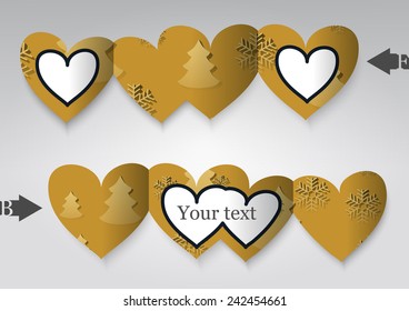 Template greeting card in the form of heart. Eps10 Vector illustration