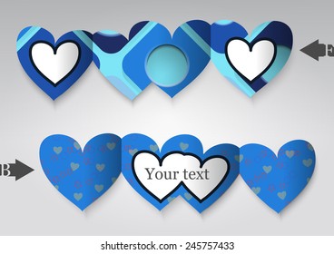 Template greeting card in the form of heart. Eps10 Vector illustration